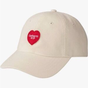 Carhartt WIP Beige Cap with Red Heart Patch